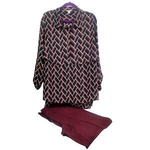 Cato Tunic Blouse w/Overlay, Roll Tabs, &‎ Matching Leggings 22/24W